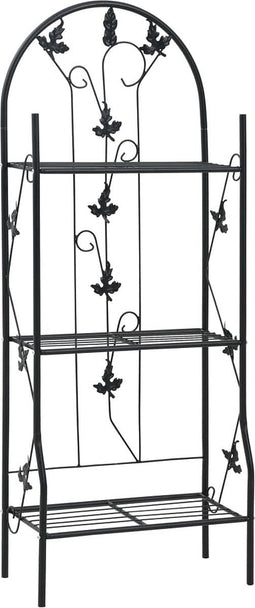 vidaXL - Plantenrek - 3-laags - 52x28x128 - cm - ijzer - zwart