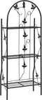 vidaXL - Plantenrek - 3-laags - 52x28x128 - cm - ijzer - zwart