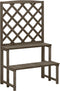 vidaXL - Plantenrek - met - latwerk - 70x42x115 - cm - massief - vurenhout - grijs