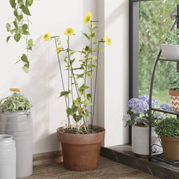 vidaXL - Plantenstaken - 20 - st - 91 - cm - staal - donkergroen