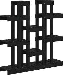 vidaXL - Plantenstandaard - 104,5x25x109,5 - cm - massief - grenenhout - zwart