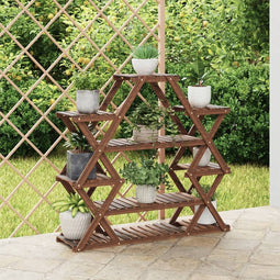 vidaXL - Plantenstandaard - 110x25x105 - cm - massief - vurenhout