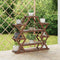 vidaXL - Plantenstandaard - 110x25x105 - cm - massief - vurenhout