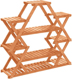 vidaXL - Plantenstandaard - 110x25x105 - cm - massief - vurenhout
