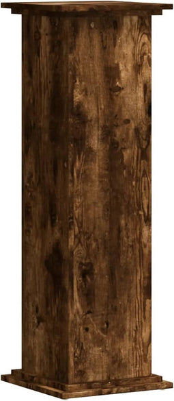 vidaXL - Plantenstandaard - 33x33x100 - cm - bewerkt - hout - gerookt - eikenkleurig