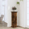 vidaXL - Plantenstandaard - 33x33x100 - cm - bewerkt - hout - gerookt - eikenkleurig