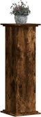 vidaXL - Plantenstandaard - 33x33x100 - cm - bewerkt - hout - gerookt - eikenkleurig