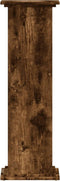 vidaXL - Plantenstandaard - 33x33x100 - cm - bewerkt - hout - gerookt - eikenkleurig