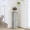 vidaXL - Plantenstandaard - 33x33x100 - cm - bewerkt - hout - betongrijs