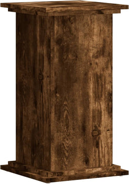 vidaXL - Plantenstandaard - 33x33x60 - cm - bewerkt - hout - gerookt - eikenkleurig