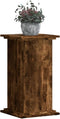 vidaXL - Plantenstandaard - 33x33x60 - cm - bewerkt - hout - gerookt - eikenkleurig