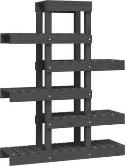 vidaXL - Plantenstandaard - 85x25x109,5 - cm - massief - grenenhout - grijs