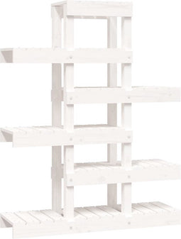 vidaXL - Plantenstandaard - 85x25x109,5 - cm - massief - grenenhout - wit