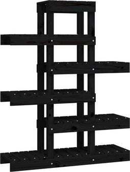 vidaXL - Plantenstandaard - 85x25x109,5 - cm - massief - grenenhout - zwart
