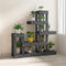 vidaXL - Plantenstandaard - 92x25x97 - cm - massief - grenenhout - grijs