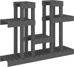 vidaXL - Plantenstandaard - grijs - 104,5x25x77,5 - cm - massief - grenenhout