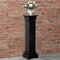 vidaXL - Plantenstandaard - klassieke - zuil - vierkant - 17x17x66 - cm - MDF - zwart