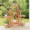 vidaXL - Plantenstandaard - met - wielen - 110x25x101 - cm - massief - vurenhout