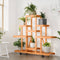 vidaXL - Plantenstandaard - met - wielen - 110x25x101 - cm - massief - vurenhout