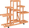 vidaXL - Plantenstandaard - met - wielen - 110x25x101 - cm - massief - vurenhout