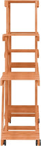 vidaXL - Plantenstandaard - met - wielen - 110x25x101 - cm - massief - vurenhout
