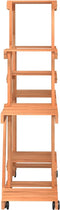 vidaXL - Plantenstandaard - met - wielen - 110x25x101 - cm - massief - vurenhout