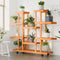 vidaXL - Plantenstandaard - met - wielen - 110x25x115 - cm - massief - vurenhout