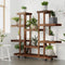 vidaXL - Plantenstandaard - met - wielen - 110x25x115 - cm - massief - vurenhout