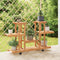 vidaXL - Plantenstandaard - met - wielen - 110x25x78 - cm - massief - vurenhout