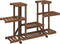 vidaXL - Plantenstandaard - met - wielen - 110x25x78 - cm - massief - vurenhout