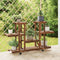vidaXL - Plantenstandaard - met - wielen - 110x25x78 - cm - massief - vurenhout