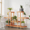 vidaXL - Plantenstandaard - met - wielen - 110x25x78 - cm - massief - vurenhout