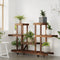 vidaXL - Plantenstandaard - met - wielen - 110x25x78 - cm - massief - vurenhout