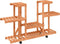 vidaXL - Plantenstandaard - met - wielen - 110x25x78 - cm - massief - vurenhout