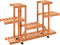 vidaXL - Plantenstandaard - met - wielen - 110x25x78 - cm - massief - vurenhout