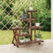 vidaXL - Plantenstandaard - met - wielen - 95x25x101 - cm - massief - vurenhout