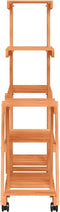 vidaXL - Plantenstandaard - met - wielen - 95x25x101 - cm - massief - vurenhout