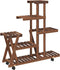 vidaXL - Plantenstandaard - met - wielen - 95x25x101 - cm - massief - vurenhout