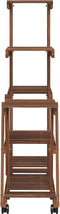 vidaXL - Plantenstandaard - met - wielen - 95x25x101 - cm - massief - vurenhout