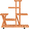 vidaXL - Plantenstandaard - met - wielen - 95x25x101 - cm - massief - vurenhout