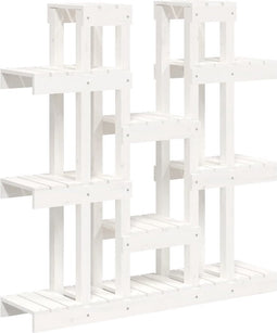 vidaXL - Plantenstandaard - wit - 104,5x25x109,5 - cm - massief - grenenhout
