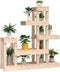 vidaXL - Plantenstandaard - wit - 104,5x25x109,5 - cm - massief - grenenhout
