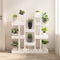 vidaXL - Plantenstandaard - wit - 104,5x25x109,5 - cm - massief - grenenhout
