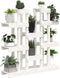 vidaXL - Plantenstandaard - wit - 104,5x25x109,5 - cm - massief - grenenhout