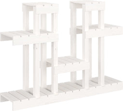 vidaXL - Plantenstandaard - wit - 104,5x25x77,5 - cm - massief - grenenhout