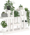 vidaXL - Plantenstandaard - wit - 104,5x25x77,5 - cm - massief - grenenhout