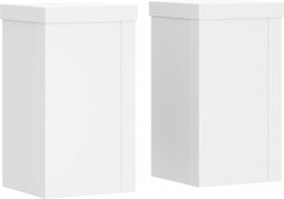 vidaXL - Plantenstandaards - 2 - st - 10x10x18 - cm - bewerkt - hout - wit