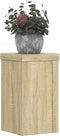 vidaXL - Plantenstandaards - 2 - st - 10x10x18 - cm - bewerkt - hout - sonoma - eiken