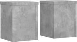 vidaXL - Plantenstandaards - 2 - st - 15x15x20 - cm - bewerkt - hout - betongrijs
