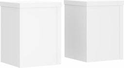 vidaXL - Plantenstandaards - 2 - st - 15x15x20 - cm - bewerkt - hout - wit